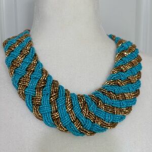 nOir Jewelry Turquoise and Gold Necklace NWT - Made in India